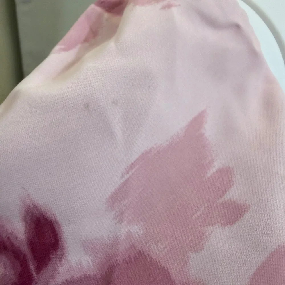 Abercrombie & Fitch Pink Floral Open Back Maxi Dress Flutter Sleeve Tall Large